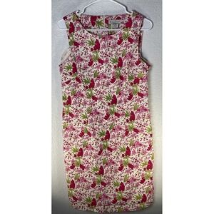 White Stag Pink Floral Dress Womens Size 12 Sleeveless Round Neck Casual 298
